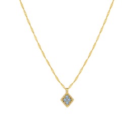 Gold Necklace Women Trendy 14K Gold Plated Emerald Pendant Necklaces Mothers Dainty Gold Necklace Diamond Cubic Zirconia Pendant Necklaces Gifts for Women Jewelry