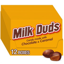 MILK DUDS Chocolate and Caramel Candy Boxes, 5 oz (12 Count)