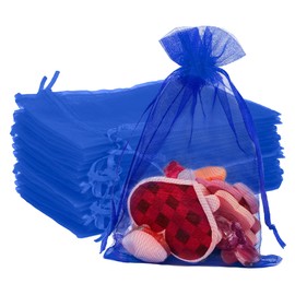 Organza Bags Small Jewellery Bags Organza Bags 10 x 15 cm Pack of 50 Sapphire Blue Gift Bags Small Bags for Party Favours Mini Bags Organza Gift Bag Mini Bag