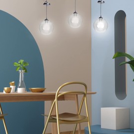 OSALADI Clear Seeded Glass Globe Lamp Shade Replacement Round Sphere Glass Globes Lamp Cover for Pendant Light Chandelier Wall Sconce