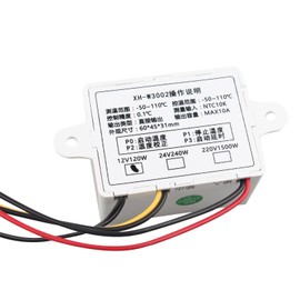 HALJIA XH-W3002 DC 12V Digital Temperature Controller XH W3002 Thermostat with Waterproof Probe 1M Heating or Cooling 0.1 ℃ Accuracy