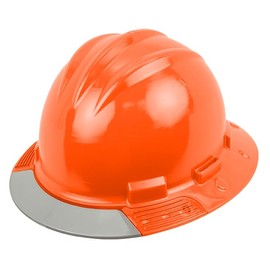 Bullard 3-Rib AboveView Safety Hard Hat, Includes 4-Point Ratchet Suspension with Cotton Brow Pad and Grey Front Visor, Hi-Viz Orange