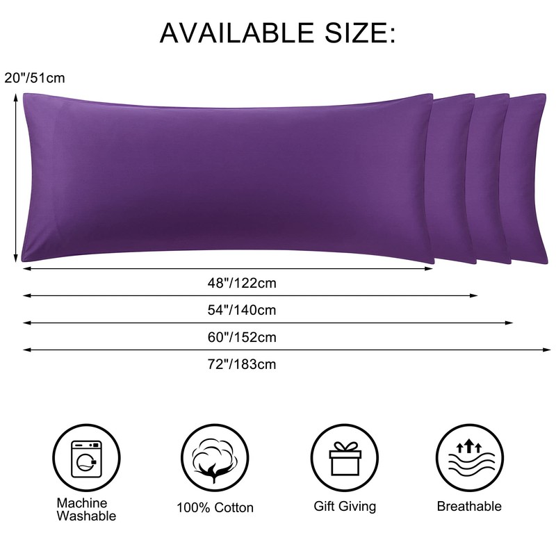 PiccoCasa Body Pillow Cover, 100% Cotton, Envelope Shape, Pillowcase, Life