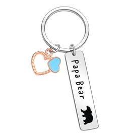 ORZOESD Fathers Day Keychain For Papa Keychain Birthday Jewelry For Dad Keychain Grandpa Gifts Dad Christmas Jewelry Papa Bear Gift Bear Lover Keychain Husband Valentines Day Jewelry New Parents