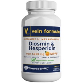 VITASUPPORTMD Vein Formula - Diosmin Hesperidin 1000 mg from MPFF, 60 Capsules, Blood Circulation and Leg Vein Supplements, Micronized Bioflavonoids for Vein Health