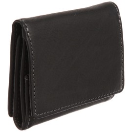 Kanazaichi Kyurokuichi Vegetable Leather Trifold Wallet, Unisex, Black