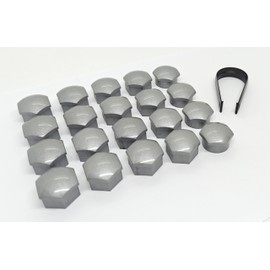 WHEEL NUT COVERS FOR VOLVO S60 S80 S90 V60 V90 XC40 XC60 XC90 POLESTAR LOCKING CAPS SET (Small Type, Alloy Grey)