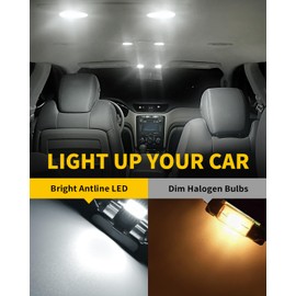 Antline 6614 6641 6612F 6615 F30-WHP TS-14V1CP 28MM 29MM 1.14”LED Bulb White, Super Bright Canbus Error Free 12 Volt Replacements for Interior Dome Map Vanity Mirror Sun Visor Lights (Pack of 10)