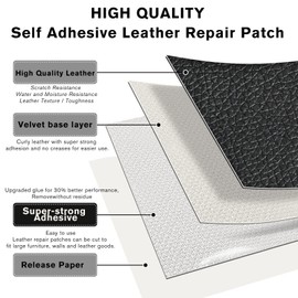 NXTOV Leather Repair Patches 9.84"×11.81", Self-Adhesive Leather Repair Tape for Couches,ar Seats,Handbags,Jackets,Leather Goods