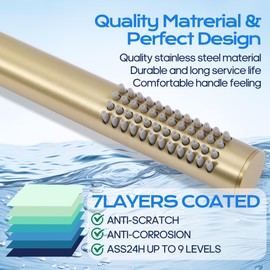 Ohotecy Handheld Showerhead High Pressure Shower Head Water Saving SUS304 Shower Head with 48 Nozzles Easy-Cleaning Rubber Nozzles Single Function