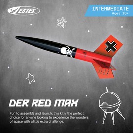 Estes 0651 Der Red Max Rocket-Building Kit, Intermediate Flying-Rocket-Model Kit for Ages 10+