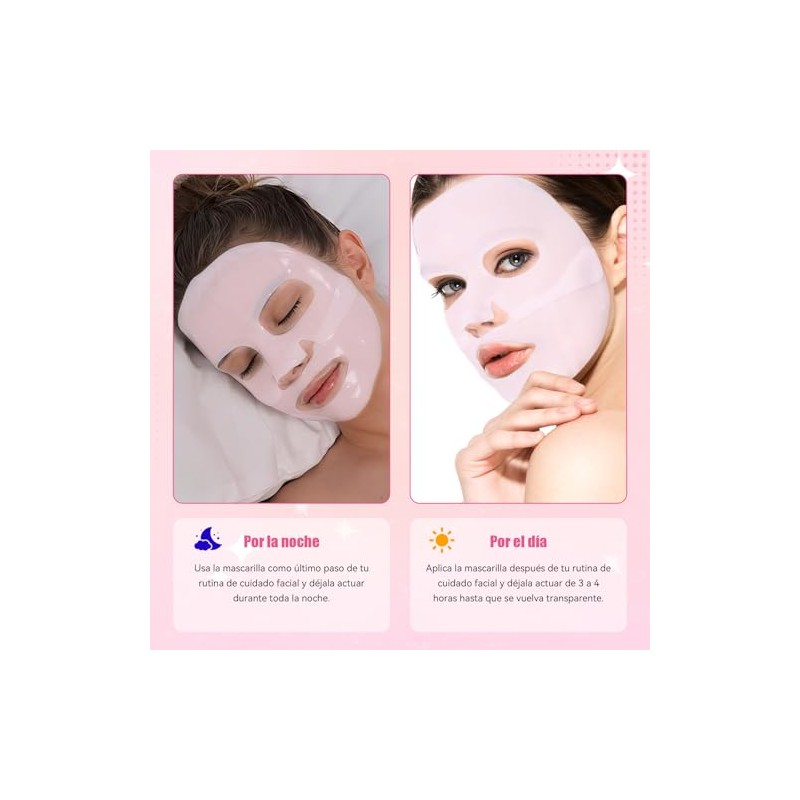4PCS Bio Mascarilla Colageno, Antifaz de Gel para Cara, Mascarilla