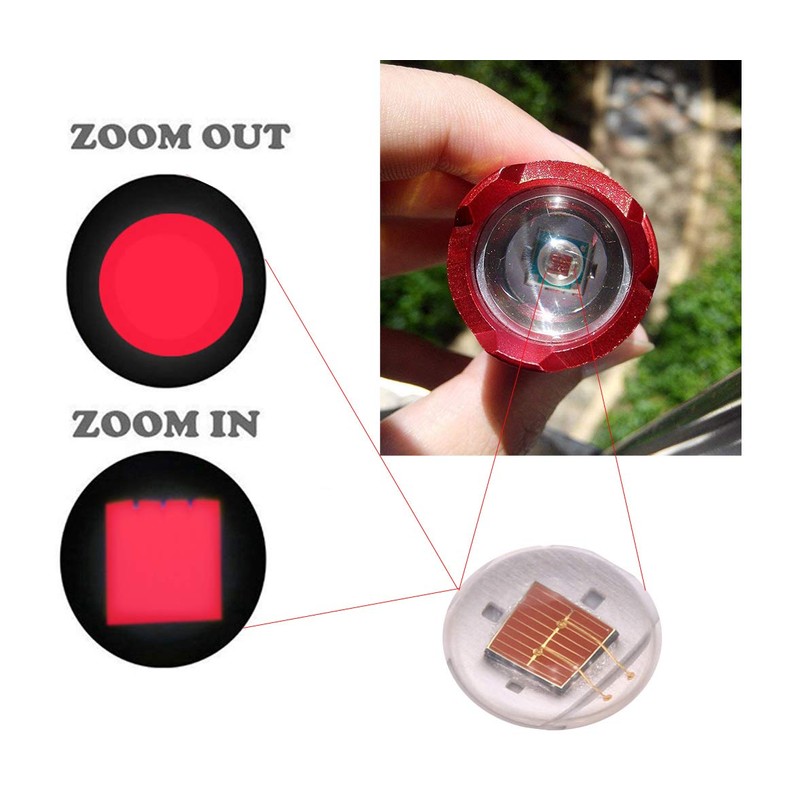 WAYLLSHINE 2-Pack LED Flashlight, 3 Modes Red Light Torch for