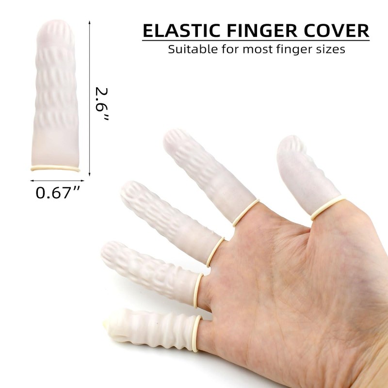 100 Pcs Finger Cots Disposable Latex Finger Protector Fingertips Protectors