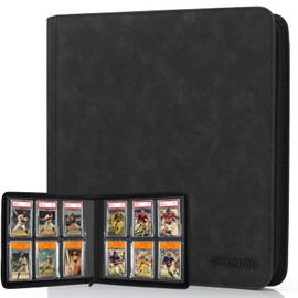 JoyHood Graded Card Binder - Holds 60 PSA Slabs, Graded Cards Album with 6 Slot, Graded Card Storage Holder compatible with CGC/PCG/PSA Slabs (Black)