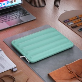 wigmoa LS-M Puffy 13-14 Inch Laptop Sleeve Case for Women Men Cute Carrying Cover Compatible with MacBook Air M2, MacBook Pro 14 Protective Portable Case (Mint Green, 13-14inch)