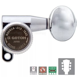 Gotoh NEW Gotoh SG360-05 MGT Locking Tuners L3+R3 Keys SMALL OVAL Buttons 3x3 - CHROME