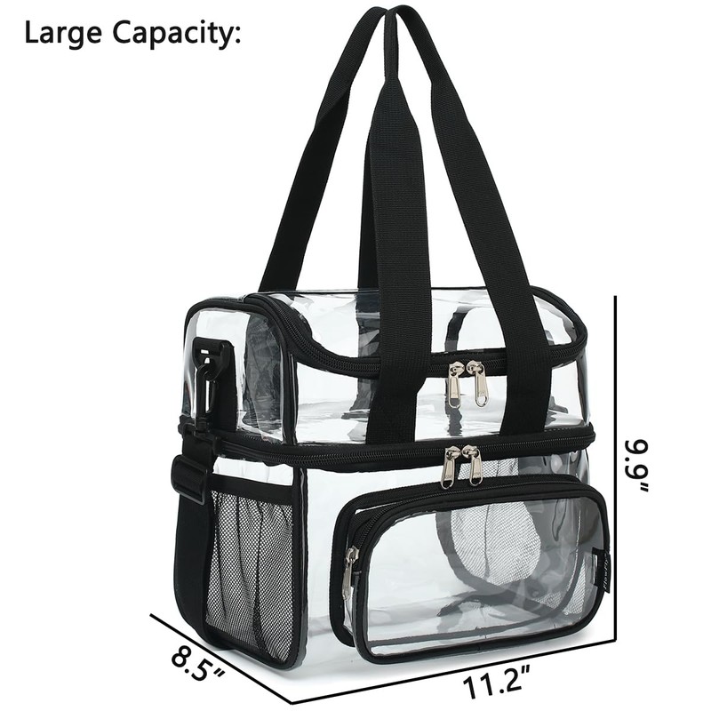 FlowFly Clear Bag Double Decker Lunch Bag for Stadium Events