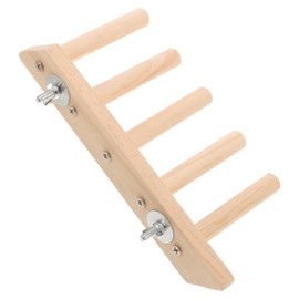 Kisangel Wooden Bird Perch Ladder Parrot Stand Ladder Climbing Bird Stands for Parrots Cage Toys