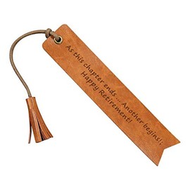 at This Chapter Ends Another Begins Happy Retirement Reader Leather Bookmark Wedding Party Gift Engraved Wedding Reader (Life is a Book)
