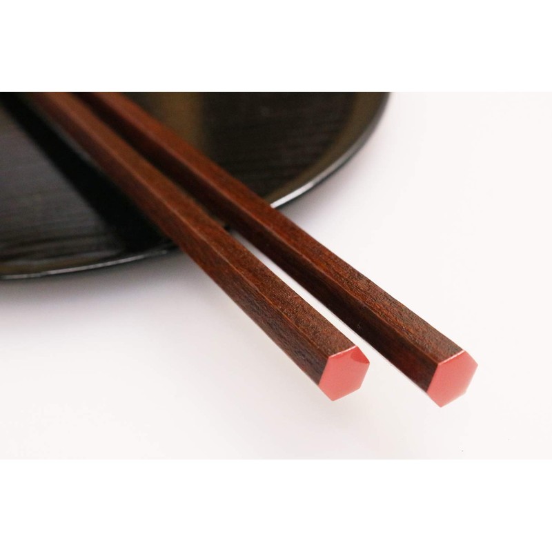 Ishida Chopsticks KP Lacquered Hexagon Plain 8.3 inches (21 cm)