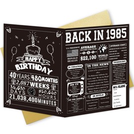 Amorista 40th Birthday Card Gifts for Men Women, Happy 40th Birthday Decorations for Him Her, Funny Bday Gifts for 40 Years Old Husband Wife