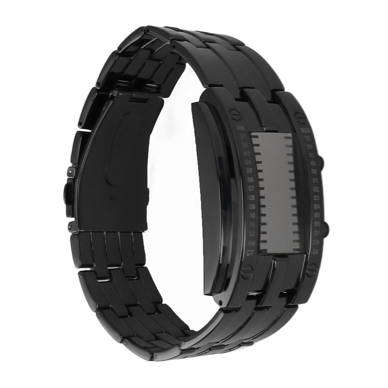 Dual Line Binary Watch Digital Blue LED Alloy Binary Fashion