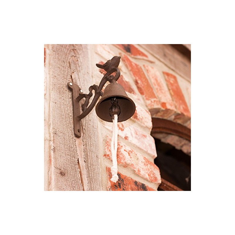 Antikas - Garden Bell with Bird Bell for Garden Shed