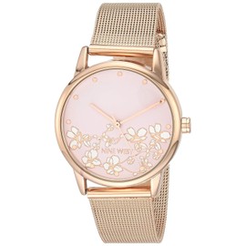 Nine West Women's Rose Gold-Tone Mesh Bracelet Watch, NW/2428FLRG