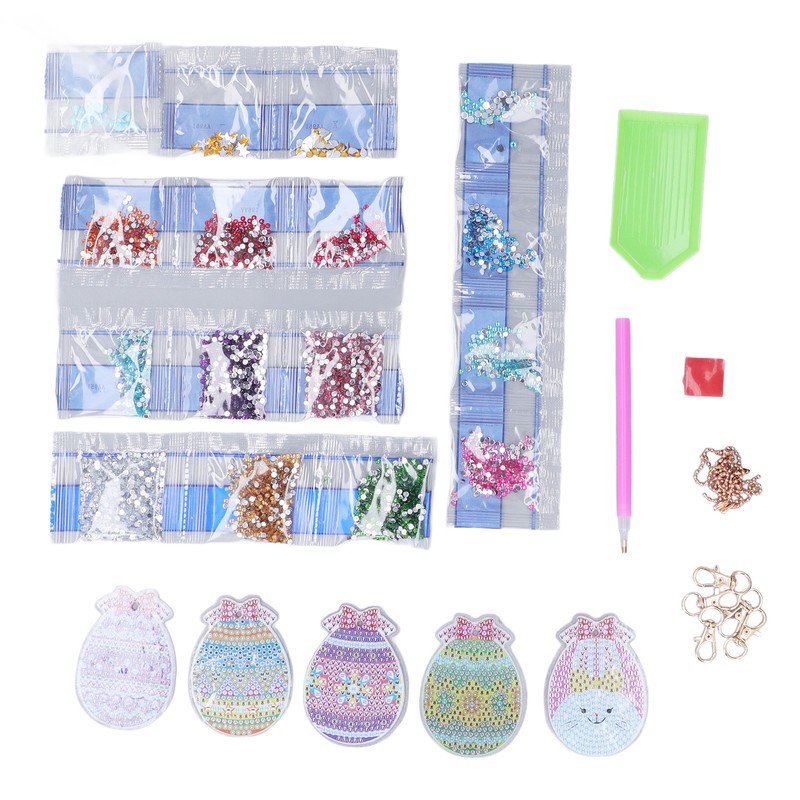 5pcs Diamond Painting Keychain Kit Handmade DIY Cute Shape 5D