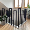U Shaped Stair Railing Indoor, Black Metal Railings Outdoor, Hand