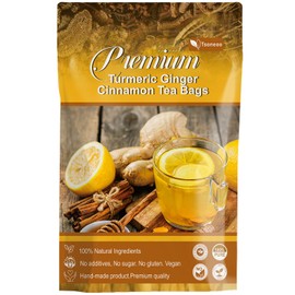 Premium Turmeric, Ginger, Cinnamon Blend Tea Bags, 100% Natural & No Additives & Caffeine Free. (1)