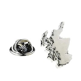 Rhodium Plated Scotland Outline Map Scottish Lapel Pin Badge X2AJTP867