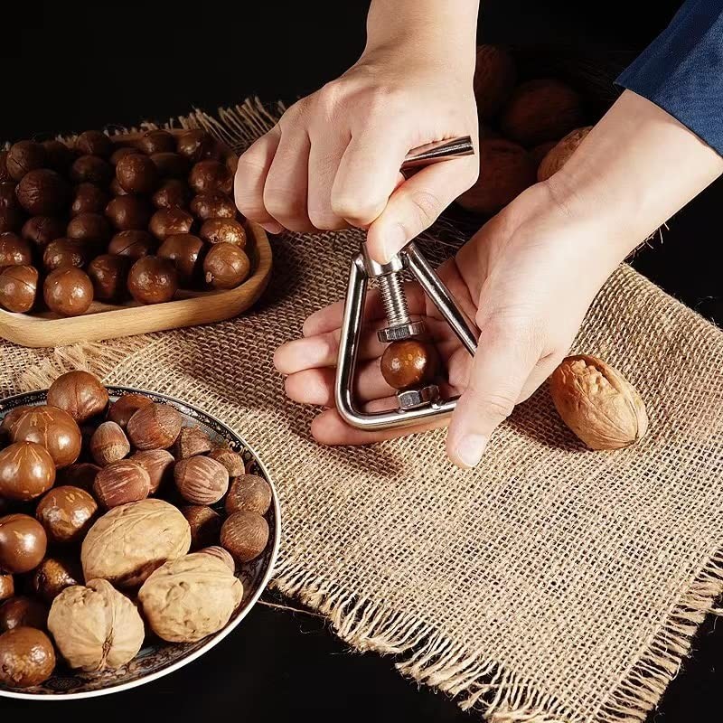 MxTong Nut Cracker Heavy Duty Nutcracker Macadamia Cracker Stainless Steel
