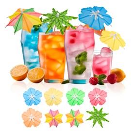 【3 Styles 150 PCS】Drink Umbrellas Cocktail Picks, Cocktail Umbrellas for Drinks, Drinking Parasols, Mini Paper Umbrella Toothpicks Sticks for Tiki, Luau, Hawaiian Tropical Party Decoration Garnish.