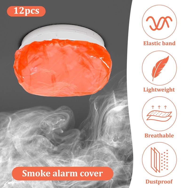 12 Pieces Detector Cover Fire Alarm Dust Paint Cover Stretch