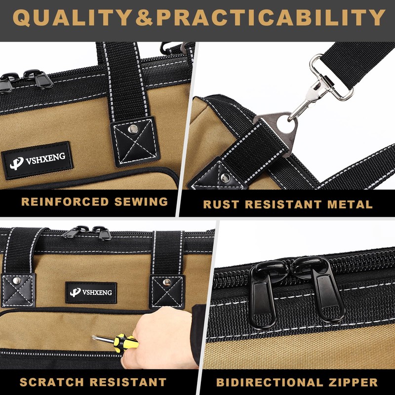 VSHXENG 17 IN Large Tool Bag For Men Heavy Duty,