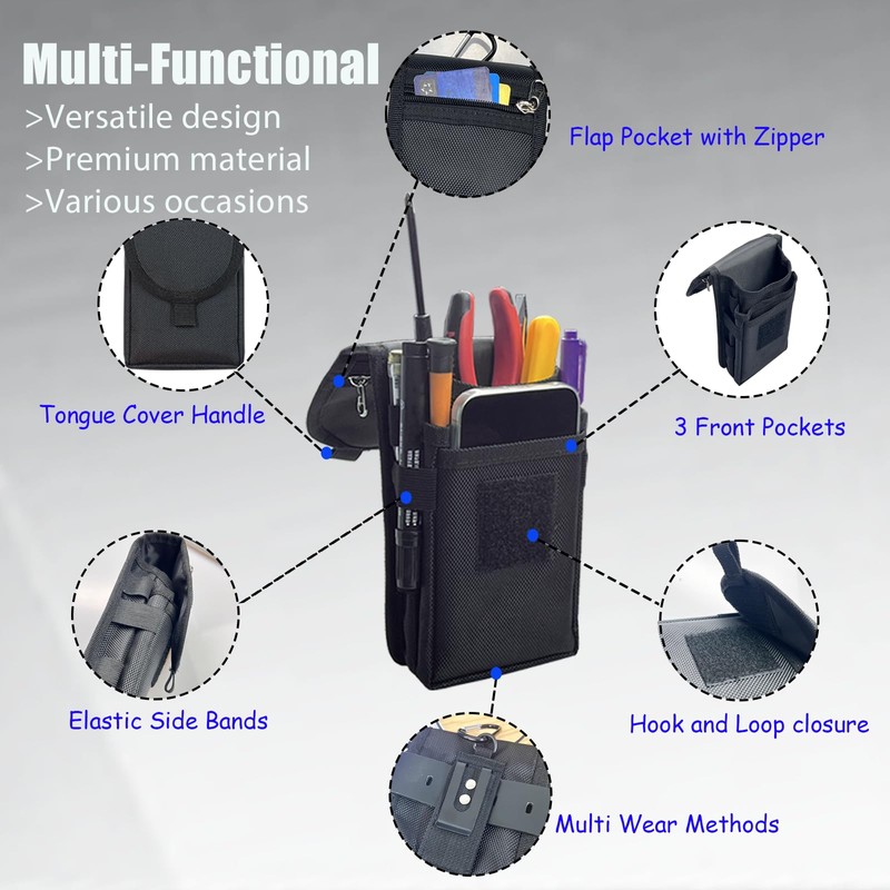 Belt Clip Tool Pouch,Tactical Utility Pouch, Heavy-Duty Nylon EDC Multitool