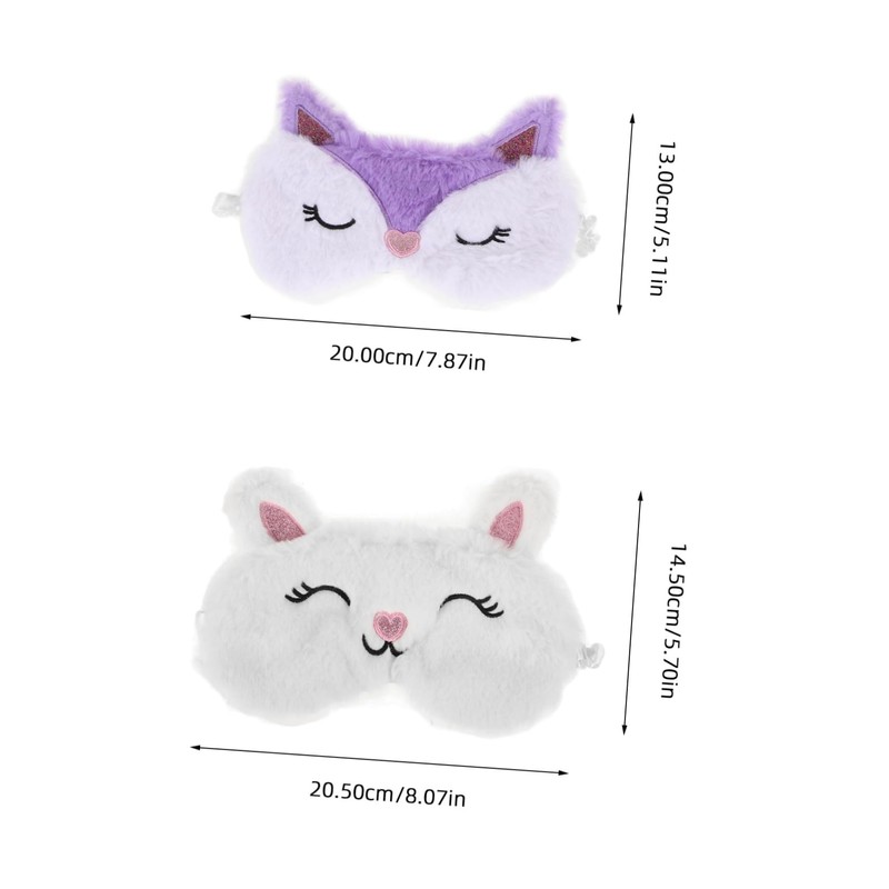 FOMIYES Cute Animal Plush Eye Masks Fox Rabbit Sleep Masks