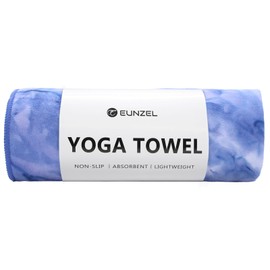 Eunzel Hot Yoga Towel Non-Slip Yoga Mat Towel Ultra-Absorbent Microfiber Towel for Hot Yoga, Pilates，Bikram and Workout 26.5"x 72", Indigo