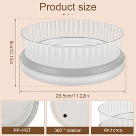 Foribyw Turnable Cabinet Organizer Clear Rotating Spice Rack Condiments Holder Tray Multifunctional Cosmetic Containers Removable Bins for Kitchen Fridge Bathroom