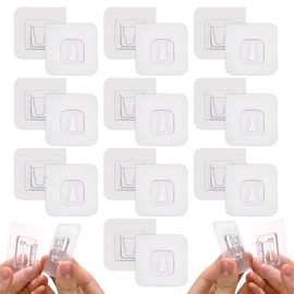Paquete 10 Juegos Ganchos Adhesivos Doble Cara Para Pared Ganchos Autoadhesivos Pared de Cocina Organizacion Oficina Escritorio Alta Calidad (10 PARES)