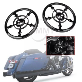 Unbranded 5-1/2" Gloss Black Speaker Grills Cover For Harley Electra Street Glide 14-Later