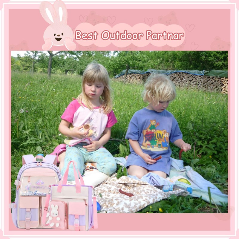 VIDOSCLA Bunny Backpack for Girls Kawaii Girls Backpack for School