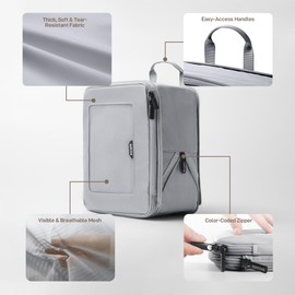 EPICKA TripCozy Compression Packing Cubes - 6 Set Durable Travel Organizer Bags with Mesh Top, Expandable Travel Accessories for Carry on, Luggage, Suitcase, Backpack (Light Grey)