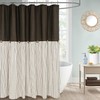 DOSLY IDÉES Farmhouse Shower Curtain,Beige and Brown Stripe,Button Curtain,Linen and