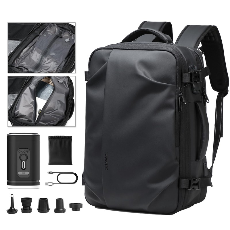 Cusangel vacuum backpack travel with pump compression,18in vac travel 45L