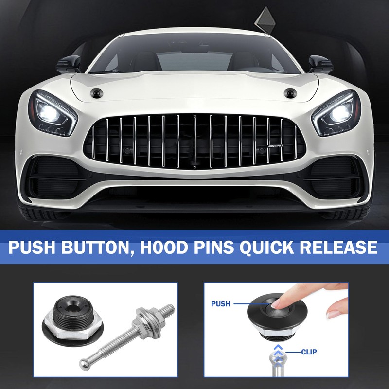 1.25 Inch Universal Stainless Steel Vehicle Hood Pins, Universal Bumper