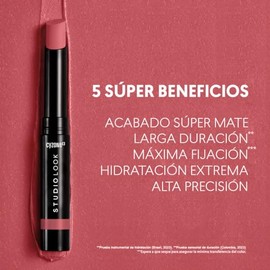 CYZONE - Labial en Barra Supermate Lips Studio Look Color Honey Nude 2g, de Larga Duración, Hidratación Extrema por 24 Horas, Máxima Fijación y Precis