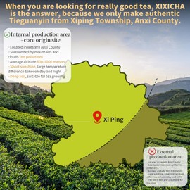 XIXICHA Anxi Tie Guan Yin Oolong Tea Tieguanyin Tea Iron Goddess Oolong Tea Long Lasting Orchid Fragrance Premium Chinese tea High Mountain oolong Tea Grade AAA 安溪铁观音 浓香型 5.29oz/150g